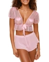 Adore Me Lindy Crop Top & Short Set Lingerie In Light Pink