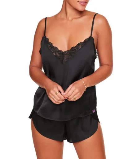 Adore Me Linnie Pajama Camisole & Short Set In Black