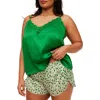 Adore Me Linny Pajama Camisole & Shorts Set In Convo Green