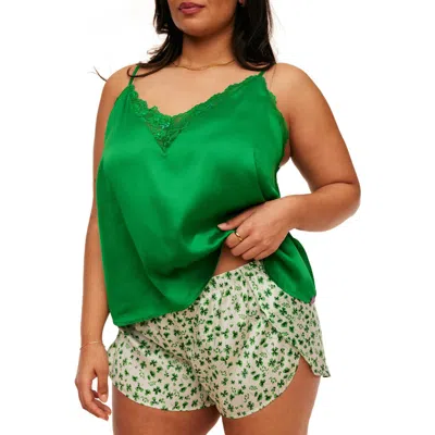 Adore Me Linny Pajama Cami & Shorts Set In Convo Green