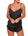 Adore Me Linny Pajama Camisole & Short Set In Black