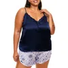Adore Me Linny Pajama Cami & Shorts Set In Novelty Purple