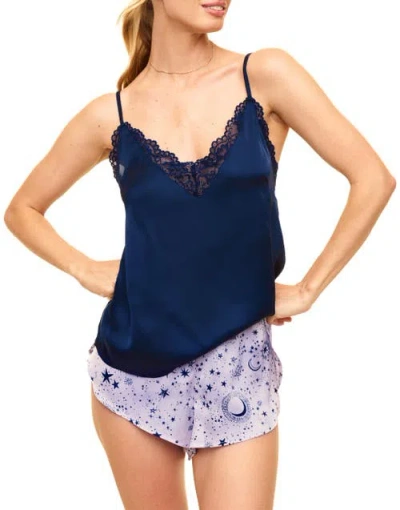 Adore Me Linny Pajama Camisole & Shorts Set In Novelty Purple