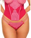 Adore Me Liv Women's Plus-size Brazilian Panty In Dark Pink