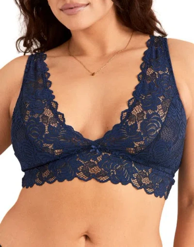 Adore Me Livi Unlined Bralette Bra In Blue