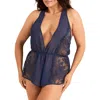 Adore Me Lizzy Romper Lingerie In Blue