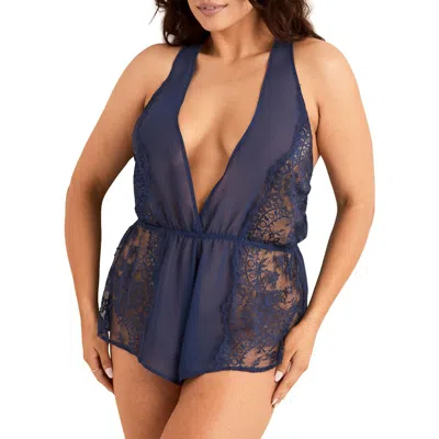 Adore Me Lizzy Romper Lingerie In Blue