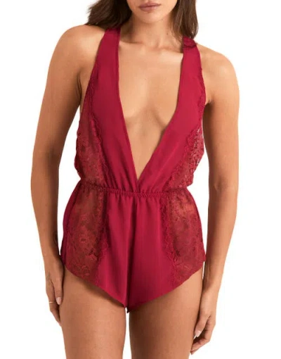 Adore Me Lizzy Romper Lingerie In Red