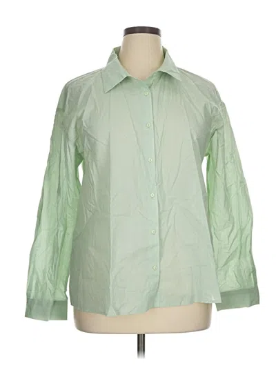 Pre-owned Adore Me Long Sleeve Button Down Shirt In Green