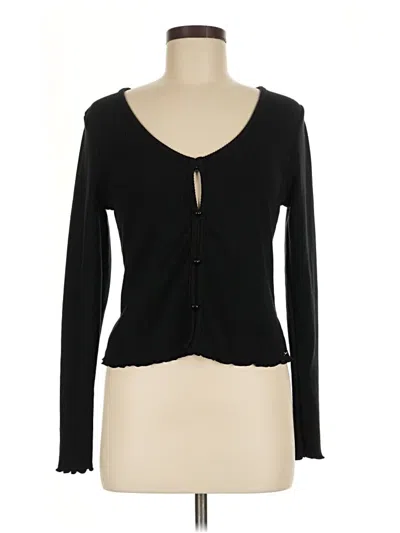 Pre-owned Adore Me Long Sleeve Top Black Sweetheart Neckline Tops