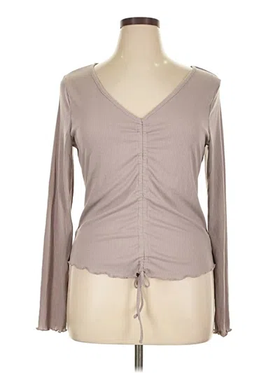Adore Me Long Sleeve Top Gray Sweetheart Neckline Tops