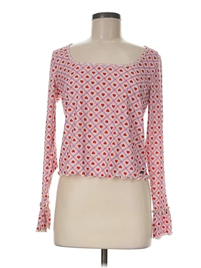 Pre-owned Adore Me Long Sleeve Top Red Square Neckline Tops