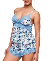 Adore Me Lora Pajama Cami & Shorts Set In Floral White