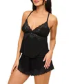 Adore Me Lora Women's Pajama Cami & Shorts Set In Black