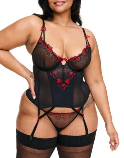 Adore Me Lovette Unlined Plunge Bustier In Black