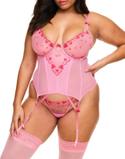 Adore Me Lovette Unlined Plunge Bustier In Medium Pink