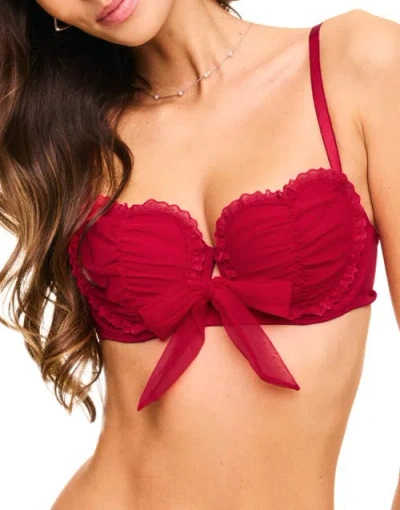 Adore Me Lovey Contour Balconette Bra In Dark Red