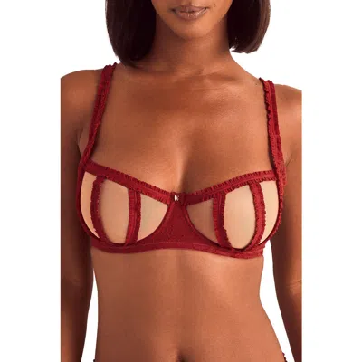 Adore Me Lovisa Unlined Balconette Bra In Burgundy