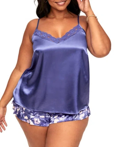 Adore Me Luana Pajama Camisole & Short Set In Floral Purple