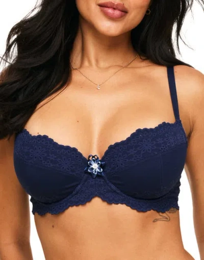 Adore Me Lumi Contour Demi Bra In Dark Blue