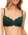 Adore Me Lumi Contour Demi Bra In Dark Green
