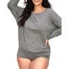 Adore Me Lyanna Pajama Short Set In Gray
