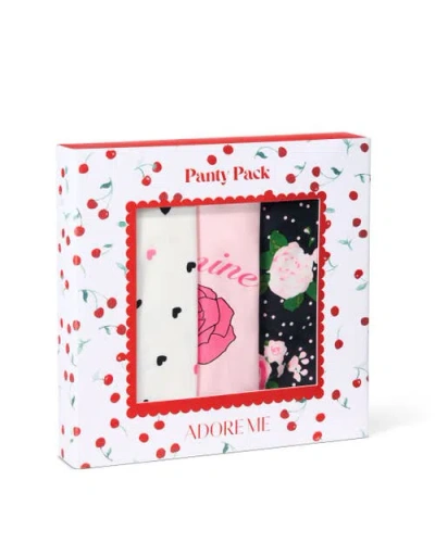 Adore Me Mabel Hipster Panties Pack Of 3 In Floral Pink