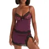 Adore Me Madeline Cami & Slip Skirt Set Lingerie In Purple
