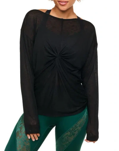 Adore Me Mallory Long Sleeve Active Top In Black