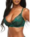 Adore Me Mandi Unlined Demi Bra In Dark Green