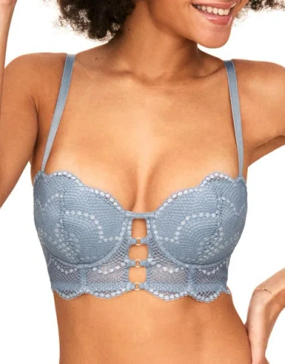 Adore Me Margaritte Push Up Balconette Bra In Medium Blue