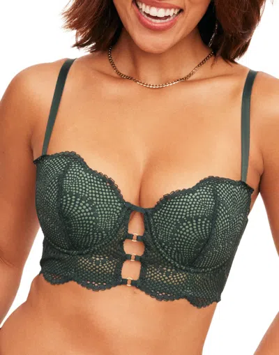 Adore Me Margaritte Women's Push Up Balconette Bra In Green