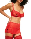Adore Me Margeaux Garter Belt Lingerie In Dark Red
