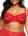 Adore Me Margeaux Unlined Balconette Bra In Dark Red