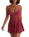 Adore Me Marien Babydoll & Bikini Set In Pink