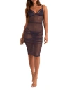 Adore Me Marietta Bodycon Slip & G-string Set Lingerie In Purple