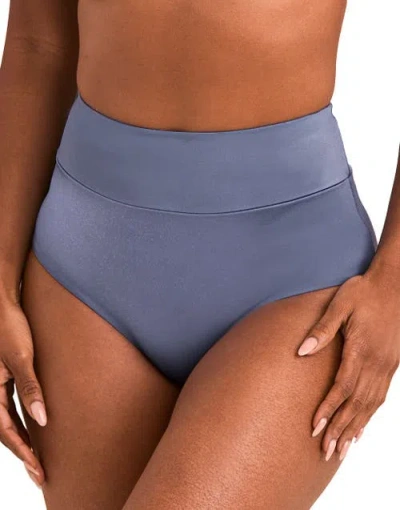 Adore Me Marlena Swimwear High Waisted Bikini Bottom In Blue