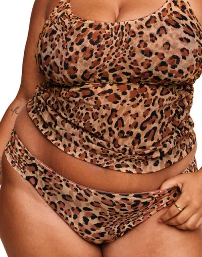Adore Me Marseille Swimwear Bikini Bottom In Animal Brown