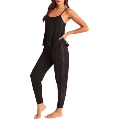 Adore Me Marsha Pajama Cami & Jogger Set In Black