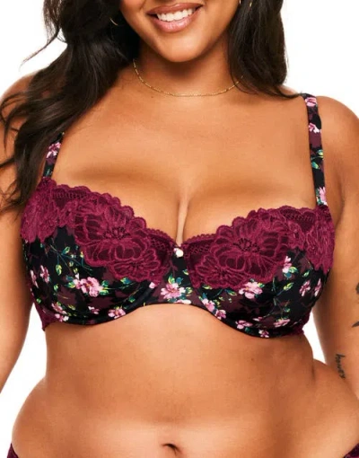 Adore Me Mathilda Contour Balconette Bra In Floral Black