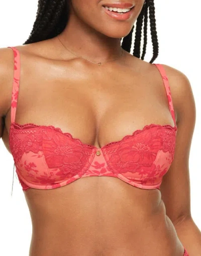 Adore Me Mathilda Contour Balconette Bra In Floral Red