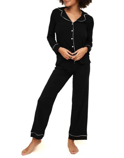 Adore Me Matilda Knit Pyjama Set In Black