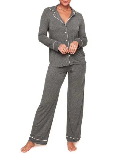 Adore Me Matilda Knit Pajama Set In Grey