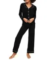 Adore Me Matilda Knit Pajama Set In Black