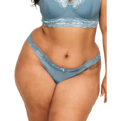 Adore Me Mavis Thong Panties In Floral Blue