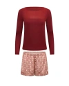 Adore Me Mei Long Sleeve & Shorts Pajama Set In Multi
