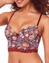 Adore Me Meissa Push Up Balconette Bra In Floral Blue