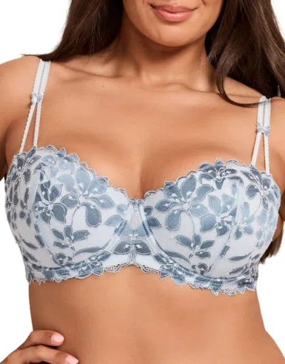 Adore Me Mellody Push Up Balconette Bra In Blue