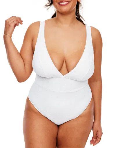 Adore Me Melony Women's Plus-size Swimwear One-piece Swimsuit In White