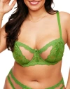 Adore Me Melrose Unlined Balconette Bra In Medium Green